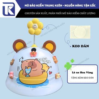 Bông hoa gắn mũ bảo hiểm có lò xo xinh xắn, đáng yêu - có đế hút và keo dán 3M chắc chắn