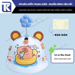 Bông hoa gắn mũ bảo hiểm có lò xo xinh xắn, đáng yêu - có đế hút và keo dán 3M chắc chắn