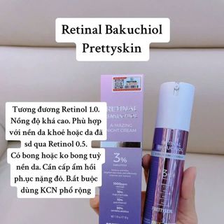 Kem dưỡng tái tạo, phục hồi Pretty Skin Retinal Bakuchiol A-Mazing NightCream