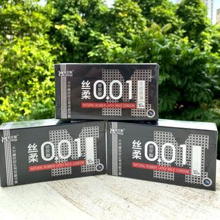 [Giá Sỉ] Bao Cao Su Muaisi 0.01 Đen, Bcs Siêu Mỏng Đàn Hồi, Nhiều Gel Bôi Trơn, Bao Cao Su Kéo Dài Thời Gian, Size 52mm Vừa Vặn (Hộp 12C)