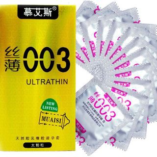 Bao Cao Su Siêu Mỏng Muaisi 0.03, Bcs Gân Gai, Kéo Dài Thời Gian, Size 52mm [Giá Sỉ Cực Tốt]