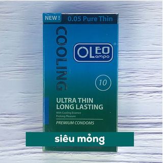 [Giá Sỉ Siêu Rẻ] Bao Cao Su Oleo Lampo Cooling Ultra Thin, Bcs Siêu Mỏng 0.05mm Cho Cảm Giác Chân Thực. (Hộp 10C)