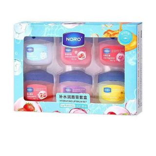 Set 6 Hũ Dưỡng Môi Vaseline Noro Đủ Mùi 6x7g (Chuẩn Trung)