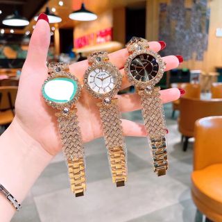 ĐỒNG HỒ NỮ THỜI TRANG HOT TREND GUE S DÂY KIM LOẠI ĐÍNH HỘT FULL DÂY VÀ VIỀN MẶT