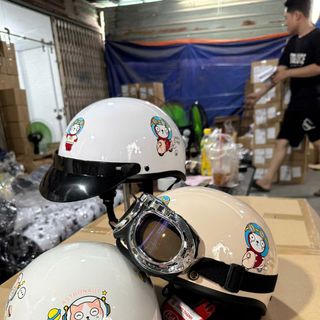 Nón bảo hiểm nửa đầu kính phi công HTP Tem Chùm Chính Hãng , mũ bảo hiểm kính phi công cao cấp HTP sơn phủ 4k cao cấp