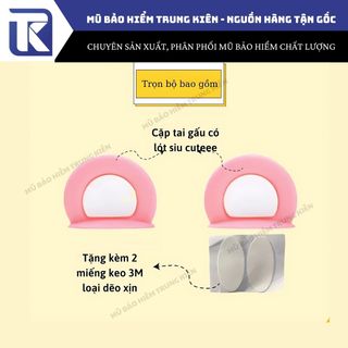 Tai Gấu Gắn Nón Bảo Hiểm Chất Liệu Nhựa Mịn Mềm Có Nhiều Màu Sắc Lựa Chọn Cute
