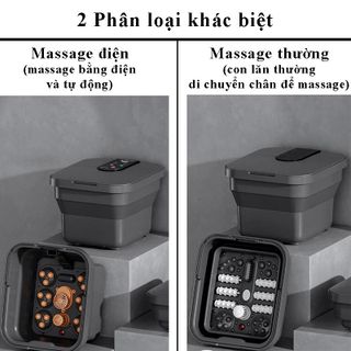 Bồn Ngâm Chân Massage CHIGO Gấp Gọn - Máy Ngâm Chân Hồng Ngoại, Làm Ấm, Sục Khí, 6 Con Lăn Tự Động