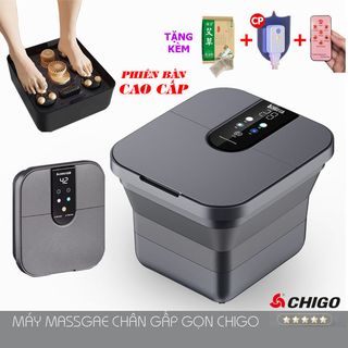 Bồn Ngâm Chân Massage CHIGO Gấp Gọn - Máy Ngâm Chân Hồng Ngoại, Làm Ấm, Sục Khí, 6 Con Lăn Tự Động