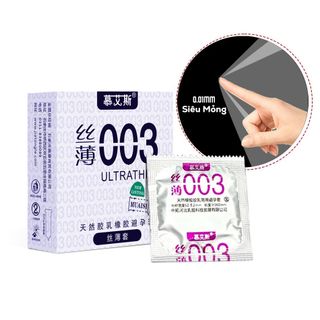 Bao Cao Su Siêu Mỏng Giá Sỉ, Bcs Gân Gai, Bcs Muaisi 003 Ultrathin, Size 52mm [Giá Sỉ Tốt Nhất] (Hộp 3C)