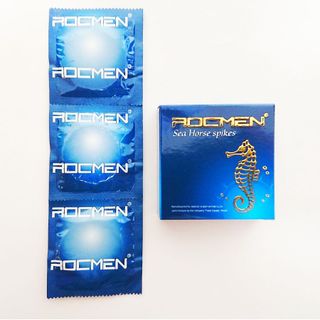 [Bao Cao Su Giá Sỉ] Bao Cao Su Gân Gai Nổi Rocmen Xanh, Bcs Siêu Mỏng, Kéo Dài Thời Gian Hương Bạc Hà (Hộp 3C)