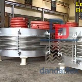 Khớp giãn nở hình chữ nhật, ống bù trừ mặt bích vuông, Khớp co giãn inox 310S, Khớp nối mềm inox 316