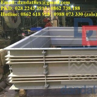 Khớp giãn nở hình chữ nhật, ống bù trừ mặt bích vuông, Khớp co giãn inox 310S, Khớp nối mềm inox 316