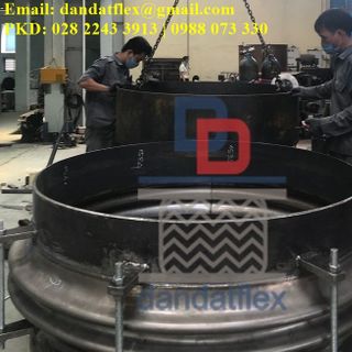 Khớp giãn nở hình chữ nhật, ống bù trừ mặt bích vuông, Khớp co giãn inox 310S, Khớp nối mềm inox 316