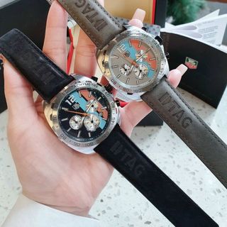 ĐỒNG HỒ NAM TRUNG CẤP HOT TREND TAG HEU DÂY DA MẶT CHONOGRAP