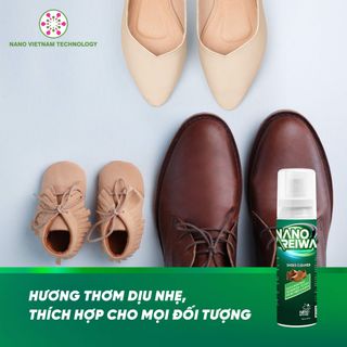 Chai Xịt Reiwa Shoes Cleaner Nano Bạc Khử Mùi Hôi Giày, Hôi chân, Kháng khuẩn, Diệt nấm, Hương Bạc Hà 100ml