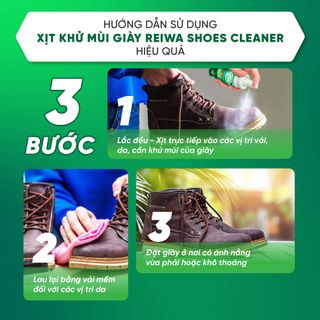 Chai Xịt Reiwa Shoes Cleaner Nano Bạc Khử Mùi Hôi Giày, Hôi chân, Kháng khuẩn, Diệt nấm, Hương Bạc Hà 100ml