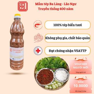 1L mắm tép Ba Làng Thanh Hóa Lão Ngư loại đặc biệt. Mắm rất thơm, màu đỏ nâu tự nhiên, giá rẻ.