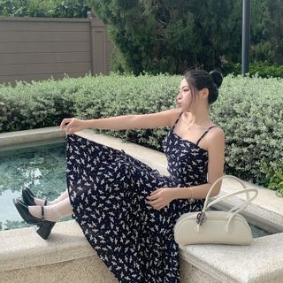 Set Sweyiong Chân Váy Bèo Dáng Dài Và Áo Hai Dây Đi Chơi set chân váy và áo 2s croptop