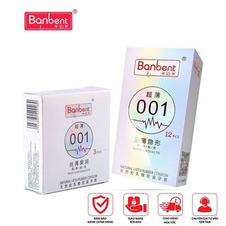 Bao Cao Su BANBENT 001, Bcs Siêu Mỏng Giá Sỉ, Kéo Dài Thời Gian, Chống Xuất Tinh Sớm, Nhiều Gel Bôi Trơn, Hương Thơm Lôi Cuốn