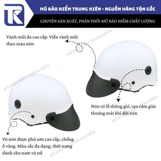 Mũ bảo hiểm cao cấp đa dạng màu sắc kem, Nón bảo hiểm nửa đầu chính hãng màu nhám dành cho nam và nữ