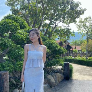 Set Váy Xẻ Tà và Áo Dây Kiểu Cao Cấp Đi Chơi Đi Tiệc Đi Biển