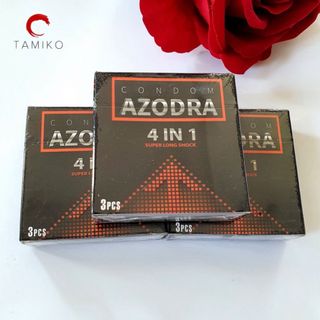 Bao Cao Su Gân Gai Giá Sỉ, Bcs Siêu Mỏng Cao Cấp Azodra 4 in 1, Bcs Kéo Dài Thời Gian Chống Xuất Tinh Sớm. Nhiều Gel Bôi Trơn (Hộp 3C)