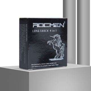 [Giá Sỉ Cực Tốt] Bao Cao Su Gân Gai Rocmen Long Shock 4 In 1 Cá Ngựa Đen, Bcs Kéo Dài Thời Gian, Nhiều Gel Bôi Trơn