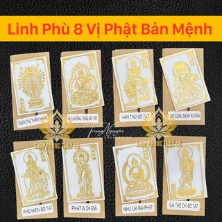 Linh Phù Dán Điện Thoại 8 Vị Phật Bản Mệnh cầu bình an, may mắn, thành công phát đạt