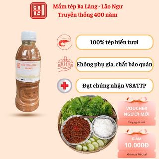 400gr mắm tép Ba Làng Thanh Hóa Lão Ngư loại đặc biệt. Mắm rất thơm, màu đỏ nâu tự nhiên, giá rẻ.