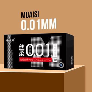 [Giá Sỉ] Bao Cao Su Muaisi 0.01 Đen, Bcs Siêu Mỏng Đàn Hồi, Nhiều Gel Bôi Trơn, Bao Cao Su Kéo Dài Thời Gian, Size 52mm Vừa Vặn (Hộp 12C)