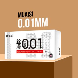 [Giá Sỉ Tốt Nhất] Bao Cao Su Siêu Mỏng Muaisi 0.01 Trắng, Bao Cao Su Kéo Dài Thời Gian, Chống Xuất Tinh Sớm Nam Giới, Size 52mm (Hộp 10C)