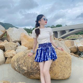 Chân Váy Bí Nơ Nữ Lưng Thun Nhún Đi Chơi - Kiểu Dáng Năng Động, Xinh Xắn - Dress, Women
