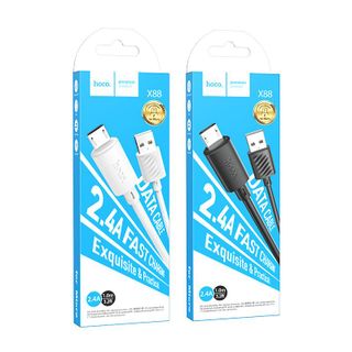 Cáp Sạc Nhanh Chống Đứt Siêu Bền Hoco X88 Cổng Usb To Micro, Type C, Iphone (10 cái freeship)