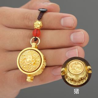 Chậu tụ bảo phong thuỷ 12 con giáp  xoay,Móc khoá phong thuỷ may mắn ( Hàng Giá tận Xưởng