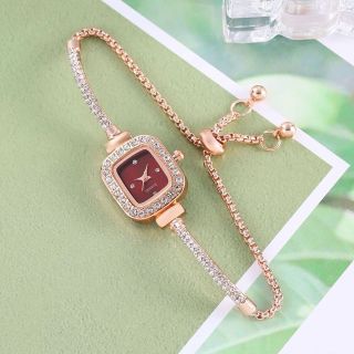 Đông hồ nữ gọng dây đính đá vuông châu rút thời thượng, sang trọng ( Hàng Giá Tận Xưởng )