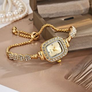 Đồng hồ nữ đính đá mặt vuông dây rút phong câch sang trọng thời thượng ( Hàng Giá Tận Xưởng )
