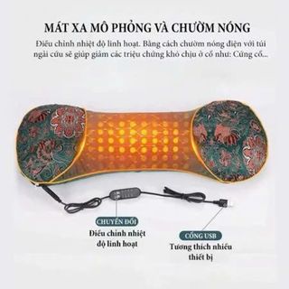 GỐI NGẢI CỨU MASSAGE CHƯỜM NÓNG CỔ VAI GÁY
