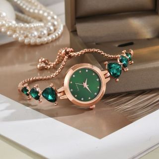 Đồng hồ nữ Mặt tròn xà cừ đá tim cài rút dễ thương, nữ tính Hàn Quốc ( Hàng Gia Tận Xưởng )
