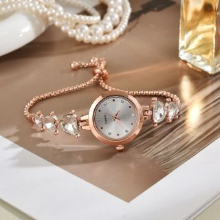 Đồng hồ nữ Mặt tròn xà cừ đá tim cài rút dễ thương, nữ tính Hàn Quốc ( Hàng Gia Tận Xưởng )