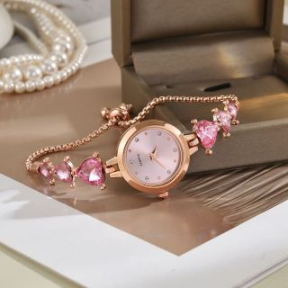 Đồng hồ nữ Mặt tròn xà cừ đá tim cài rút dễ thương, nữ tính Hàn Quốc ( Hàng Gia Tận Xưởng )