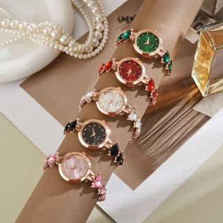 Đồng hồ nữ Mặt tròn xà cừ đá tim cài rút dễ thương, nữ tính Hàn Quốc ( Hàng Gia Tận Xưởng )
