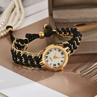Đồng hồ vòng tay xuyên dây mặt xà cừ tròn cài rút phong cách bụi bẩm, sang trọng ( Hàng Giá Tận Xưởng )