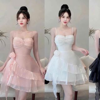ĐẦM XÒE 2S TAPTA TƠ NẾN KÈM BÔNG ĐÁ RỜI SIÊU XINH CHO BẠN GÁI