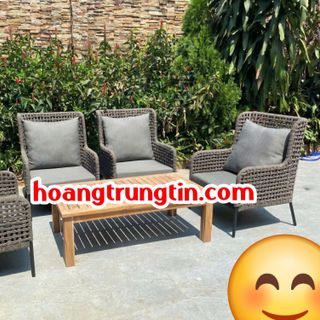Bàn ghế cafe cao cấp Nhựa Giả Mây ngoài trời sofa mây nhựa