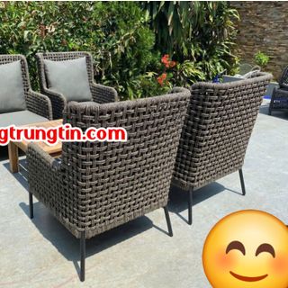 Bàn ghế cafe cao cấp Nhựa Giả Mây ngoài trời sofa mây nhựa