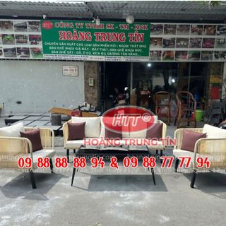 Sofa nhựa giả mây Hoàng Trung Tín cao cấp ngoài trời giá rẻ