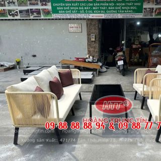 Sofa nhựa giả mây Hoàng Trung Tín cao cấp ngoài trời giá rẻ