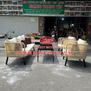 Sofa nhựa giả mây Hoàng Trung Tín cao cấp ngoài trời giá rẻ