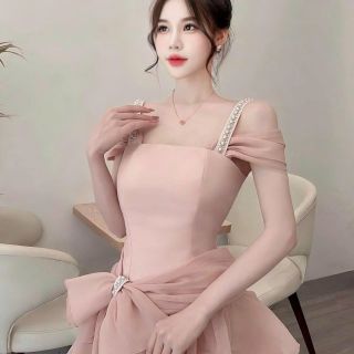 ĐẦM XÒE TAPTA NƠ VIỀN NGỌC PHỐI TƠ NẾN CÓ MÚT LÓT QUẦN SIÊU XINH CHO BẠN GÁI