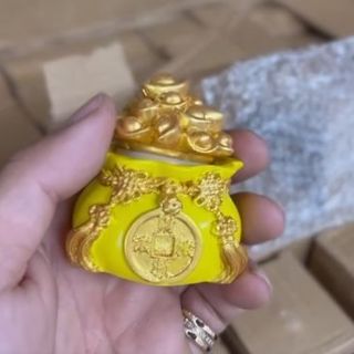 HỦ ĐỰNG MUỐI GẠO TÀI LỘC MÀU VÀNG